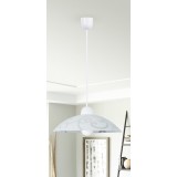 RABALUX 1846 | Scroll Rabalux visilice svjetiljka 1x E27 bijelo, prozirna, šare