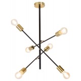 RABALUX 2104 | Lanny Rabalux stropne svjetiljke svjetiljka 6x E27 crno, zlatno