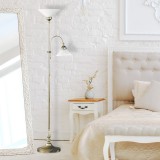 RABALUX 2708 | Marian Rabalux podna svjetiljka 180cm sa prekidačem na kablu 2x E27 bronca, bijelo