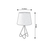 RABALUX 2774 | Blanka-RA Rabalux stolna svjetiljka 29cm sa prekidačem na kablu 1x E14 ružičastozlatno, crno