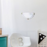RABALUX 3001 | Alabastro1 Rabalux zidna svjetiljka 1x E27 bijelo, mesing, alabaster