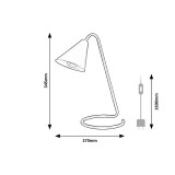 RABALUX 3089 | Monty_RA Rabalux stolna svjetiljka 34,5cm sa prekidačem na kablu 1x E14 bijelo