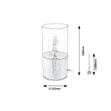 RABALUX 3153 | Zelkova Rabalux stolna svjetiljka 25cm sa prekidačem na kablu sa kablom i vilastim utikačem 1x E27 brušeni aluminij, prozirna