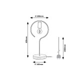 RABALUX 3220 | Rufin_RA Rabalux stolna svjetiljka 42cm sa prekidačem na kablu sa kablom i vilastim utikačem 1x E27 bukva, crno