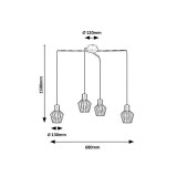 RABALUX 3540 | Belano Rabalux visilice svjetiljka elementi koji se mogu okretati 4x E27 crno