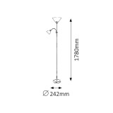 RABALUX 4020 | Action Rabalux podna svjetiljka 178cm sa prekidačem na kablu fleksibilna 1x E27 + 1x E14 srebrno, ljubičasta