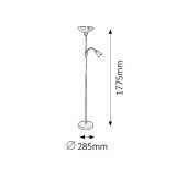 RABALUX 4091 | Harmony-lux1 Rabalux podna svjetiljka 178cm sa prekidačem na kablu fleksibilna 1x E27 + 1x E14 kromni mat, sa bijelim patternom