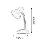 RABALUX 4168 | Dylan Rabalux stolna svjetiljka 34,5cm s prekidačem fleksibilna 1x E27 bijelo, crno
