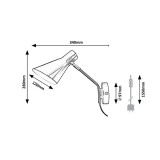 RABALUX 4504 | Alfons Rabalux spot svjetiljka sa prekidačem na kablu elementi koji se mogu okretati, sa kablom i vilastim utikačem 1x E27 crno, krom, bijelo
