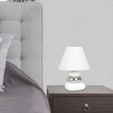 RABALUX 4949 | Salem Rabalux stolna svjetiljka 25cm sa prekidačem na kablu 1x E14 bijelo, srebrno