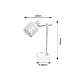 RABALUX 5090 | Alberta Rabalux stolna svjetiljka 42,5cm sa prekidačem na kablu elementi koji se mogu okretati 1x E27 zlatno, bijelo