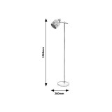 RABALUX 5091 | Alberta Rabalux podna svjetiljka 156,8cm sa prekidačem na kablu elementi koji se mogu okretati 1x E27 zlatno, bijelo