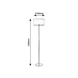 RABALUX 5094 | Aneta Rabalux podna svjetiljka okrugli 145cm sa prekidačem na kablu 1x E27 crno, bež