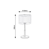 RABALUX 5095 | Aneta Rabalux stolna svjetiljka okrugli 40cm sa prekidačem na kablu 1x E27 crno, bež