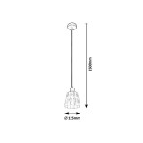 RABALUX 5332 | Jarina Rabalux visilice svjetiljka 1x E27 crno, prozirna