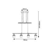 RABALUX 5345 | Lacey-RA Rabalux visilice svjetiljka balansna - ravnotežna, sa visinskim podešavanjem 4x E14 metal crna, krom, bijelo