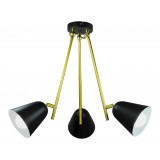 RABALUX 5376 | Alder Rabalux stropne svjetiljke svjetiljka elementi koji se mogu okretati 3x E14 crno, zlatno, bijelo