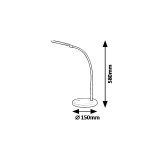 RABALUX 5429 | Timothy Rabalux stolna svjetiljka 58cm sa tiristorski dodirnim prekidačem fleksibilna, jačina svjetlosti se može podešavati 1x LED 440lm 4000K bijelo, crno