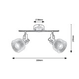 RABALUX 5438 | Francis-RA Rabalux spot svjetiljka elementi koji se mogu okretati 2x E14 krom saten, prozirno