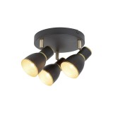 RABALUX 5607 | Mackenzie Rabalux spot svjetiljka elementi koji se mogu okretati 3x E14 crno, zlatno