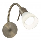 RABALUX 6320 | Soma2 Rabalux spot svjetiljka sa prekidačem na kablu sa kablom i vilastim utikačem, fleksibilna 1x E14 bronca, bijelo