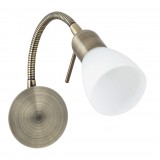 RABALUX 6320 | Soma2 Rabalux spot svjetiljka sa prekidačem na kablu sa kablom i vilastim utikačem, fleksibilna 1x E14 bronca, bijelo