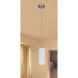 RABALUX 6337 | Aurel1 Rabalux visilice svjetiljka 1x E27 saten, krom, sa bijelim prugama