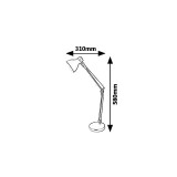 RABALUX 6409 | Carter-RA Rabalux stolna svjetiljka 58cm s prekidačem elementi koji se mogu okretati 1x E14 menta, smeđe