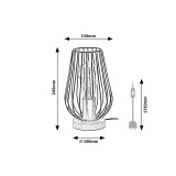 RABALUX 6915 | Gremio Rabalux stolna svjetiljka 24,5cm sa prekidačem na kablu sa kablom i vilastim utikačem 1x E27 bukva, crno