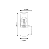 RABALUX 7502 | Wellington-RA Rabalux zidna svjetiljka cilindar 1x E27 IP44 crno mat, prozirno