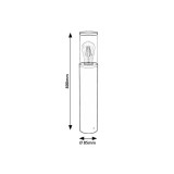 RABALUX 7503 | Wellington-RA Rabalux podna svjetiljka cilindar 80cm 1x E27 IP44 crno mat, prozirno