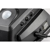 RABALUX 77012 | Zlarin Rabalux reflektori svjetiljka sa senzorom, svjetlosni senzor - sumračni prekidač, s prekidačem solarna baterija 1x LED 700lm 4000K IP44 crno, prozirna