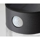 RABALUX 77015 | Kapuas Rabalux zidna svjetiljka sa senzorom, svjetlosni senzor - sumračni prekidač, s prekidačem solarna baterija 1x LED 100lm 4000K IP44 crno, prozirno