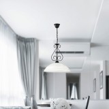 RABALUX 7816 | Athen Rabalux visilice svjetiljka 1x E27 crno mat, bijelo alabaster