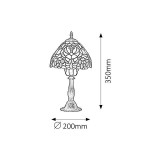RABALUX 8089 | Mirella Rabalux stolna svjetiljka 35cm sa prekidačem na kablu 1x E14 bronca, višebojno