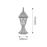 RABALUX 8183 | Monaco Rabalux podna svjetiljka 42cm 1x E27 IP43 antik zlato, crveno, prozirna