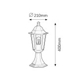 RABALUX 8206 | Velence1 Rabalux podna svjetiljka 40cm 1x E27 IP43 crno, prozirno