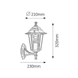 RABALUX 8234 | Velence Rabalux zidna svjetiljka 1x E27 IP43 antik zlato, prozirno