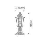 RABALUX 8236 | Velence Rabalux podna svjetiljka 40cm 1x E27 IP43 antik zlato, prozirno