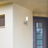 RABALUX 8262 | Inox Rabalux zidna svjetiljka UV odporna plastika 1x E27 IP44 UV plemeniti čelik, čelik sivo, bijelo