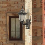 RABALUX 8370 | Milano Rabalux zidna svjetiljka sa senzorom 1x E27 IP43 antik zlato, prozirno