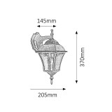 RABALUX 8396 | Toscana Rabalux zidna svjetiljka 1x E27 IP43 antik srebrna, prozirna