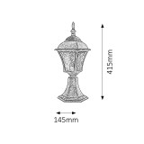 RABALUX 8398 | Toscana Rabalux podna svjetiljka 41,5cm 1x E27 IP43 antik srebrna, prozirna