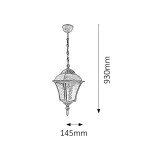 RABALUX 8399 | Toscana Rabalux visilice svjetiljka 1x E27 IP43 antik srebrna, prozirna