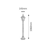 RABALUX 8400 | Toscana Rabalux podna svjetiljka 106cm 1x E27 IP43 antik srebrna, prozirna