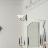 RABALUX 8541 | Marlene Rabalux zidna svjetiljka s poteznim prekidačem 1x E14 bronca, bijelo alabaster