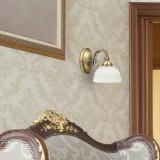 RABALUX 8811 | Flossi Rabalux zidna svjetiljka 1x E27 bronca, bijelo alabaster