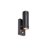 RABALUX 8835 | Medina-RA Rabalux zidna svjetiljka sa senzorom UV odporna plastika 2x GU10 IP44 UV crno mat