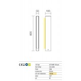 REDO 9461 | Twin-RD Redo podna svjetiljka 60cm 1x LED 500lm 3000K IP54 tamno siva, opal