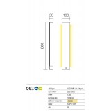 REDO 9463 | Twin-RD Redo podna svjetiljka 60cm 1x LED 1000lm 3000K IP54 tamno siva, opal